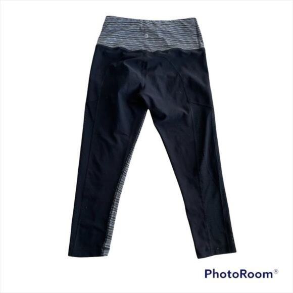 90 Degree Black Grey Mesh Cropped Legging Workout Yoga Pants Size Small - Picture 2 of 6